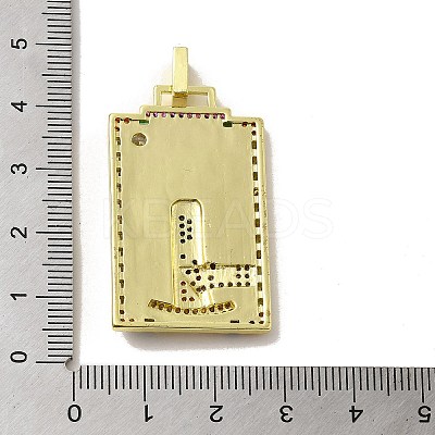 Brass Micro Pave Cubic Zirconia Pendants with Enamel KK-H458-03G-15-1