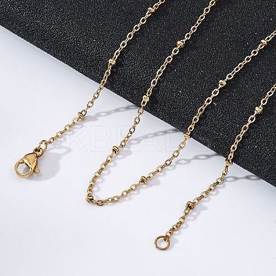 PVD Vacuum Plating 304 Stainless Steel Cable Chains Necklaces MAK-L015-41G-1