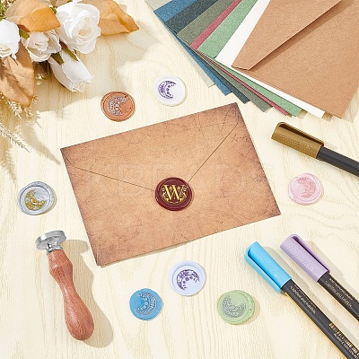 DIY Scrapbook Wax Seal Stamp Sets AJEW-WH0432-023-1