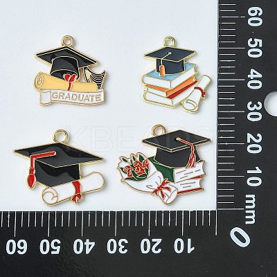 40Pcs 4 Styles Rack Plating Alloy Enamel Pendants ENAM-CJ0004-36-1