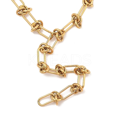 304 Stainless Steel Kont Link Chain Necklace for Men Women NJEW-A032-05G-01-1