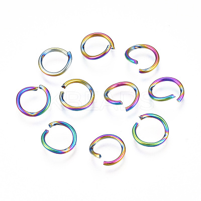 Ion Plating(IP) Rainbow Color 304 Stainless Steel Open Jump Rings STAS-N098-062B-01-1