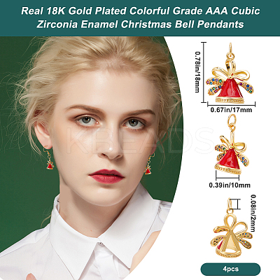 Brass Micro Pave Colorful Grade AAA Cubic Zirconia Pendants KK-BBC0015-36D-1
