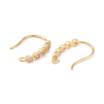 Rack Plating Brass Micro Pave Cubic Zirconia Earring Hooks ZIRC-F126-07GA-1