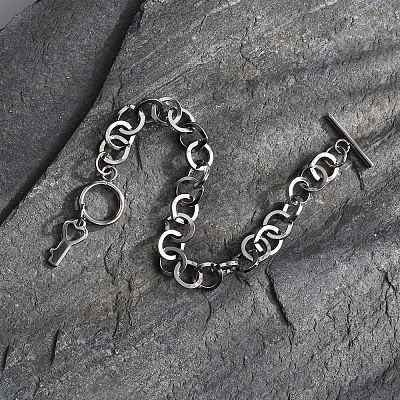 Tarnish Resistant 304 Stainless Steel Cable Chain Bracelets BJEW-P237-08P-1