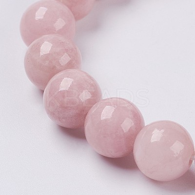 Natural Yellow Jade Beaded Stretch Bracelet BJEW-P209-02-6mm-1