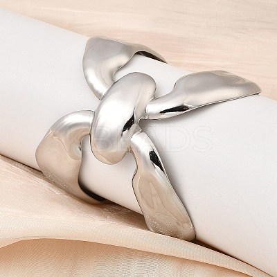 304 Stainless Steel Open Cuff Bangles for Women BJEW-K264-03P-1