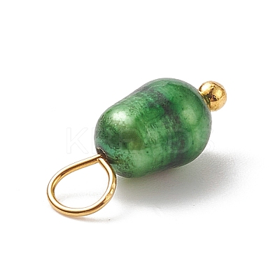 Dyed Natural Cultured Freshwater Pearl Rice Charms PALLOY-JF01948-01-1