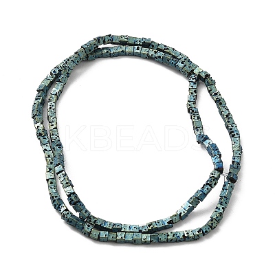 Electroplated Natural Lava Rock Beads Strands G-Q1009-B01-02F-1