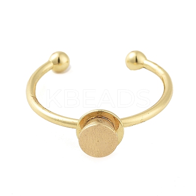 Brass Open Cuff Ring Components KK-Q799-01G-01-1