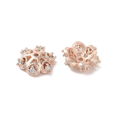Rack Plating Brass Beads Caps KK-B088-05B-RG-1