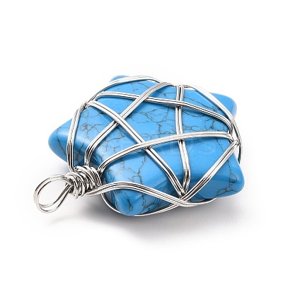 Synthetic Turquoise Pendants G-D458-07P-07-RS-1