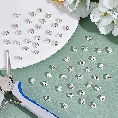 500Pcs Iron Crimp Beads Covers IFIN-ME0001-23B-1