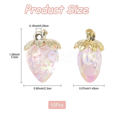 10Pcs Transparent Acrylic Pendants MACR-FS0002-08B-1