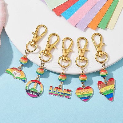 Alloy Enamel Pendant Decorations HJEW-JM01708-1