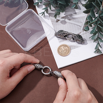 2 Sets 2 Styles Tibetan Style 304 Stainless Steel Spring Gate Rings FIND-PH0025-51A-1