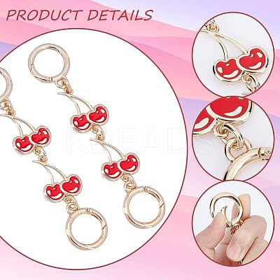 Alloy Enamel Cherry Link Chains for Purse Chains PURS-WH0001-41-1