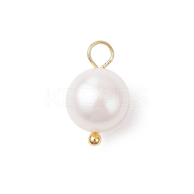Natural Cultured Freshwater Pearl Round Charms PALLOY-JF04193-01-1