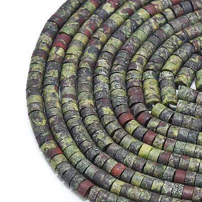 Natural Dragon Blood Jasper Beads Strands G-P575-B21-4x2mm-1