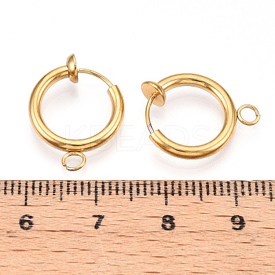 PVD Vacuum Plating 316 Surgical Stainless Steel Clip-on Hoop Earrings LS-X-STAS-S101-13mm-01G-1