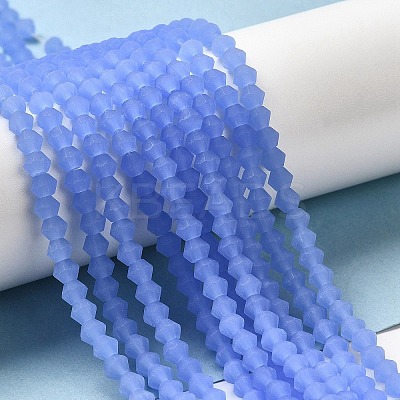 Imitation Jade Frosted Glass Bead Strands EGLA-A039-J4mm-MD04-1