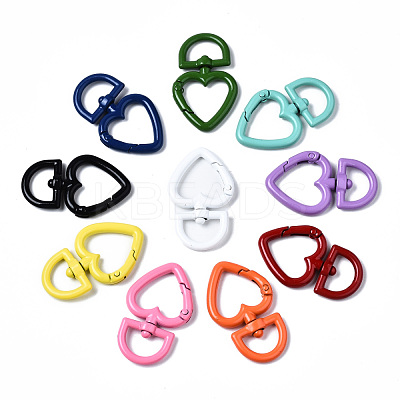 Spray Painted Eco-Friendly Alloy Swivel Snap Hooks Clasps PALLOY-T080-07-NR-1