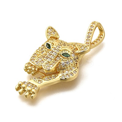 Rack Plating Brass Micro Pave Cubic Zirconia Pendants KK-L226-052G-02-1
