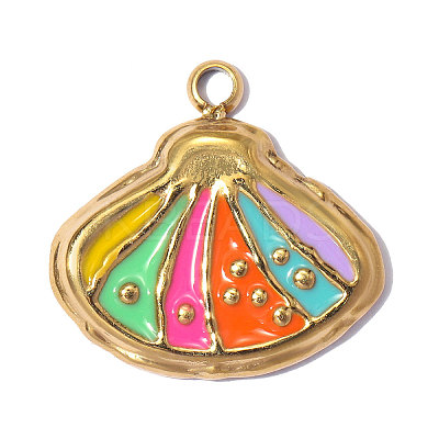 304 Stainless Steel with Enamel Charms SA-OY001-84G-1