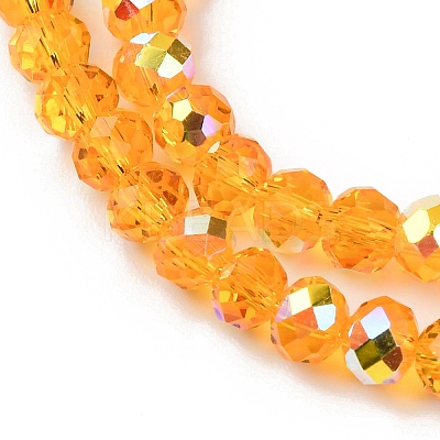 Electroplate Transparent Glass Beads Strands EGLA-A046-01A-07-1
