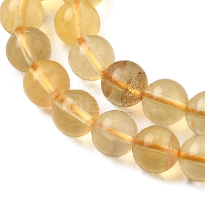 Natural Yellow Fluorite Beads Strands G-F799-B03-6mm-1