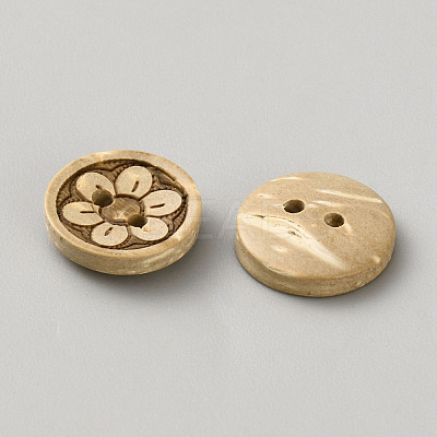 Coconut Shell Buttons BUTT-WH0061-04D-1