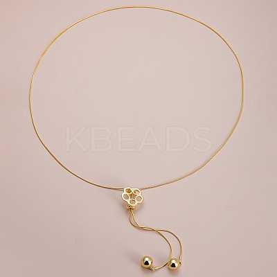 Elegant Hollow Flower Y-Shaped Chain Pendant Lariat Necklaces for Autumn/Winter RX2303-1-1