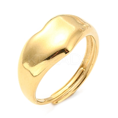 Adjustable 304 Stainless Steel Heart Ring for Women RJEW-C016-05G-1