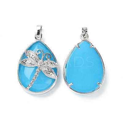 Dyed Natural White Jade Pendants G-G900-01P-18-1