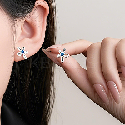 Zinc Alloy Rhinestone Stud Earrings for Women WGBF331-01-1