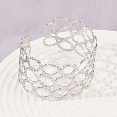 304 Stainless Steel Cuff Bangles for Women BJEW-G757-11P-1
