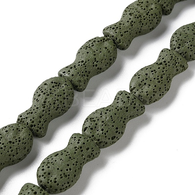 Fish Dyed Natural Lava Rock Beads Strands G-O126-01A-03-1