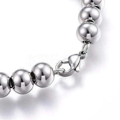 Tarnish Resistant 201 Stainless Steel Ball Chain Bracelets BJEW-E295-03-1