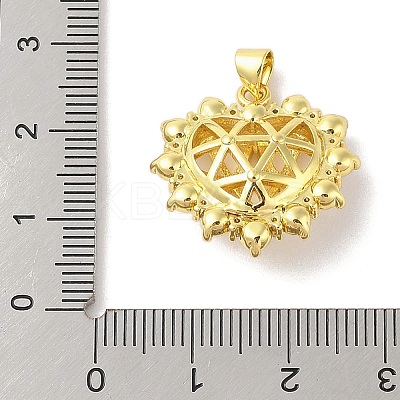 Rack Plating Brass Clear Cubic Zirconia ABS Pearl Pendants KK-S380-12G-1