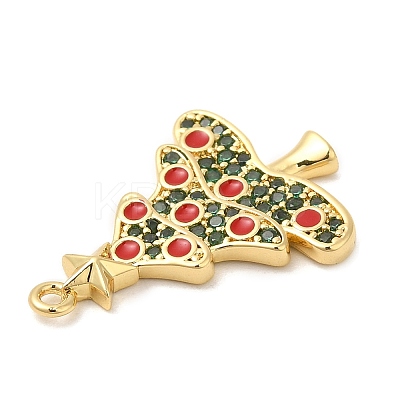 Rack Plating Brass Pave Cubic Zirconia Pendants KK-R150-08G-01-1