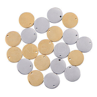 20Pcs 2 Colors 304 Stainless Steel Stamping Blank Tag Charms STAS-CJ0001-155-1