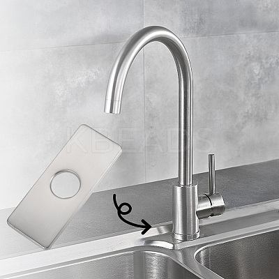 Rectangle Stainless Steel Faucet Hole Covers STAS-WH20001-18B-P-1