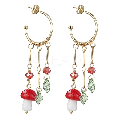 Golden 304 Stainless Steel Half Hoop Earrings EJEW-JE05675-02-1