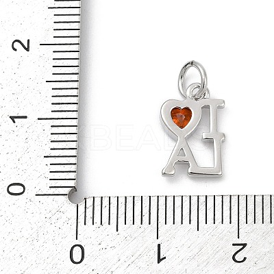 Brass Pave Cubic Zirconia Charms KK-U062-31P-1