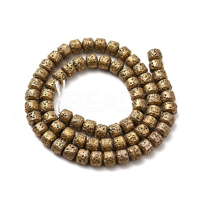 Electroplated Natural Lava Rock Beads Strands G-G984-06B-1