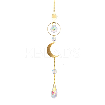 Glass Pendant Decorations HJEW-PW0002-02B-1
