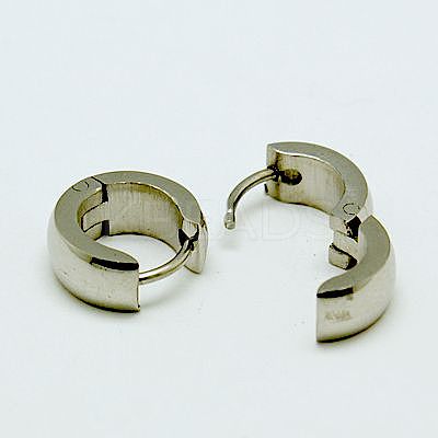 Personalized Unisex 304 Stainless Steel Huggie Hoop Earrings EJEW-G120-38A-1