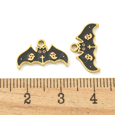 Halloween Theme Ion Plating(IP) 304 Stainless Steel Enamel Pendants STAS-M011-02B-1