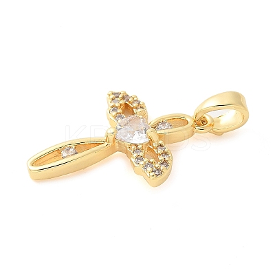Brass Micro Pave Cubic Zirconia Pendants KK-U056-30G-1
