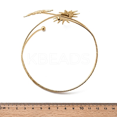 304 Stainless Steel Arm Cuff Bangles for Women BJEW-B152-01G-A-1